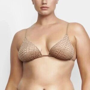 SKIMS Velvet Logo Triangle Bralette Sienna Small